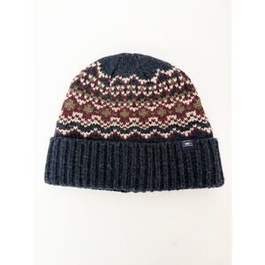 FatFace Navy Fairisle Beanie Gray Multi